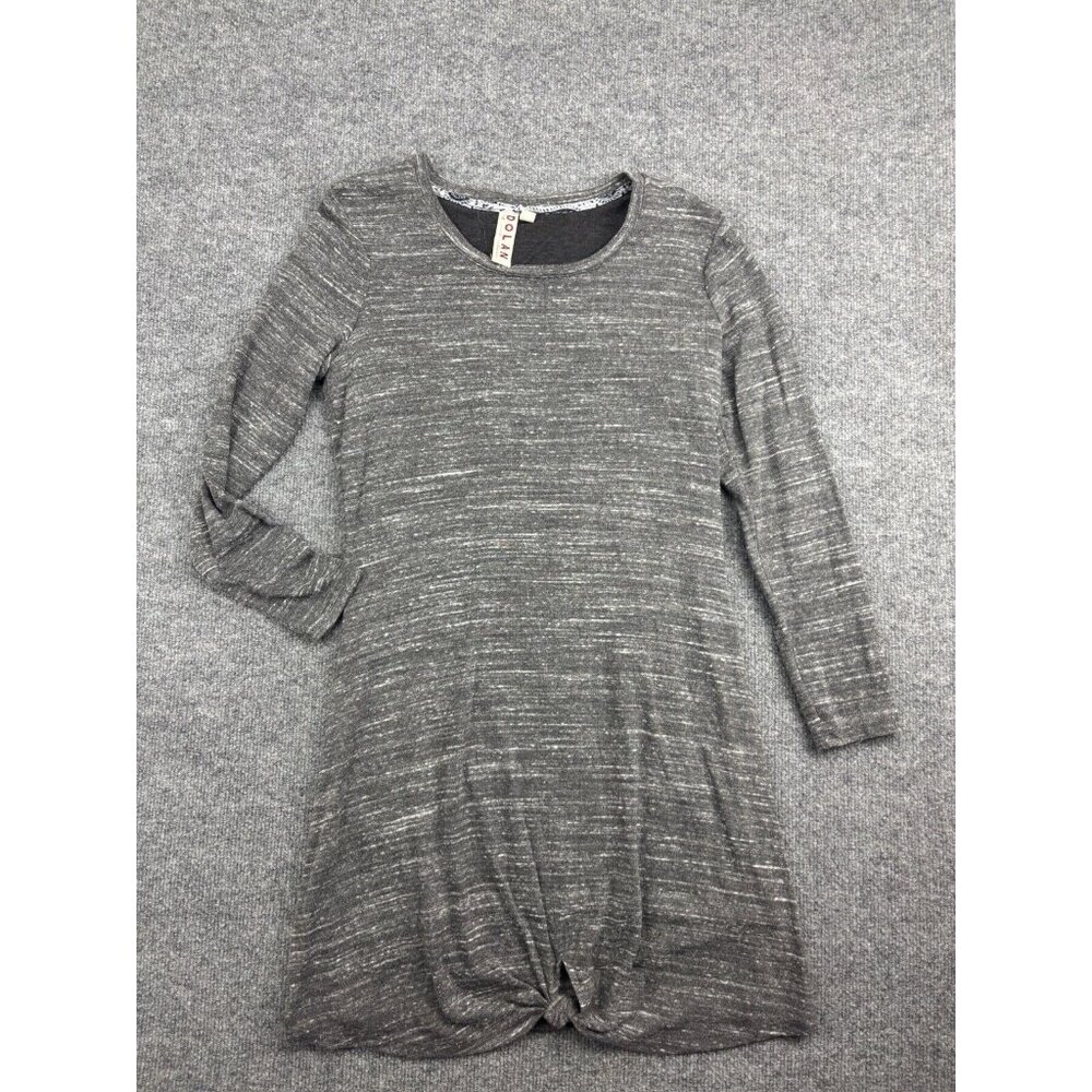 Dolan Anthropologie Dress Women's PL Gray Long Sleeve Knit Tie Front USA NWT